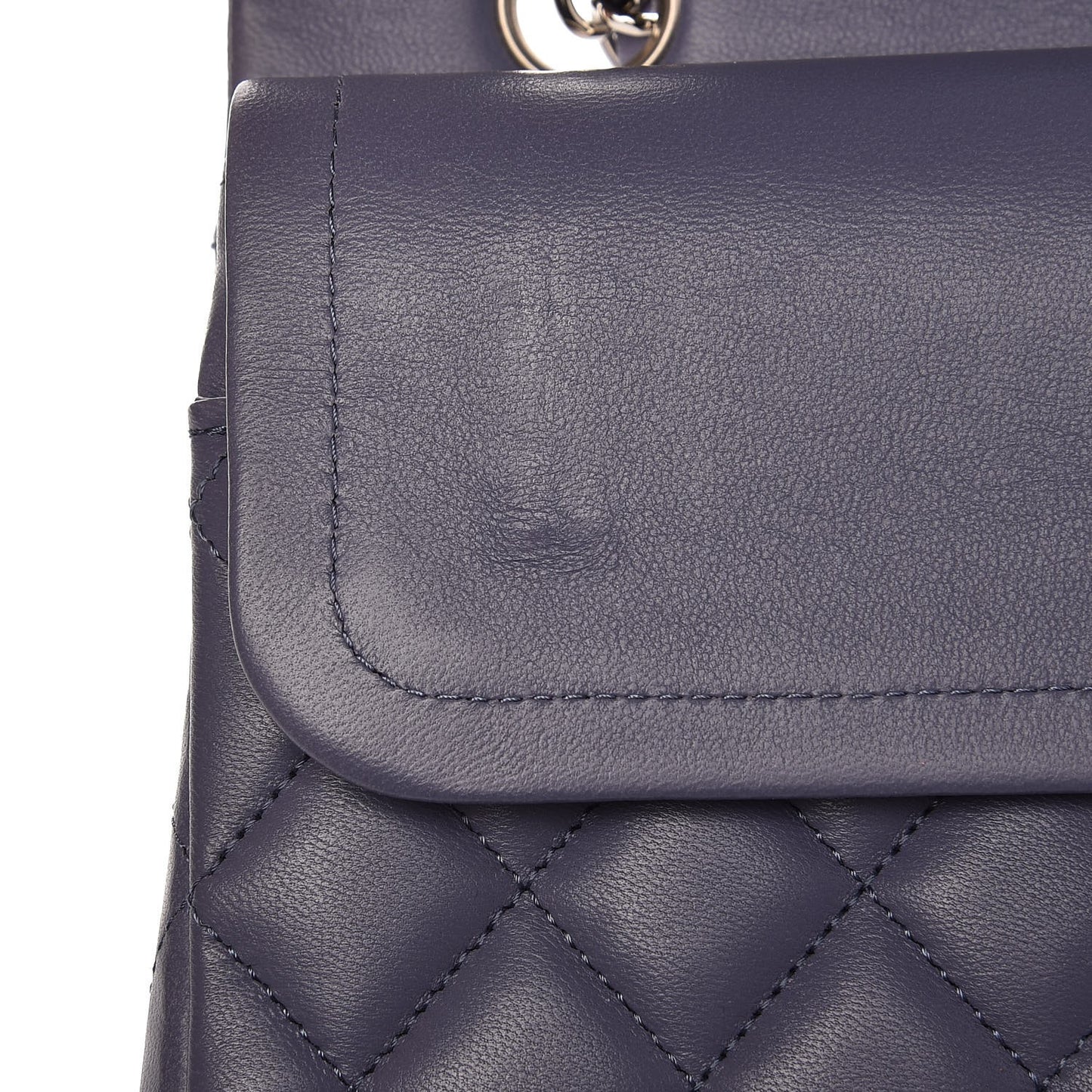 Lambskin Quilted Medium Double Flap Light Purple