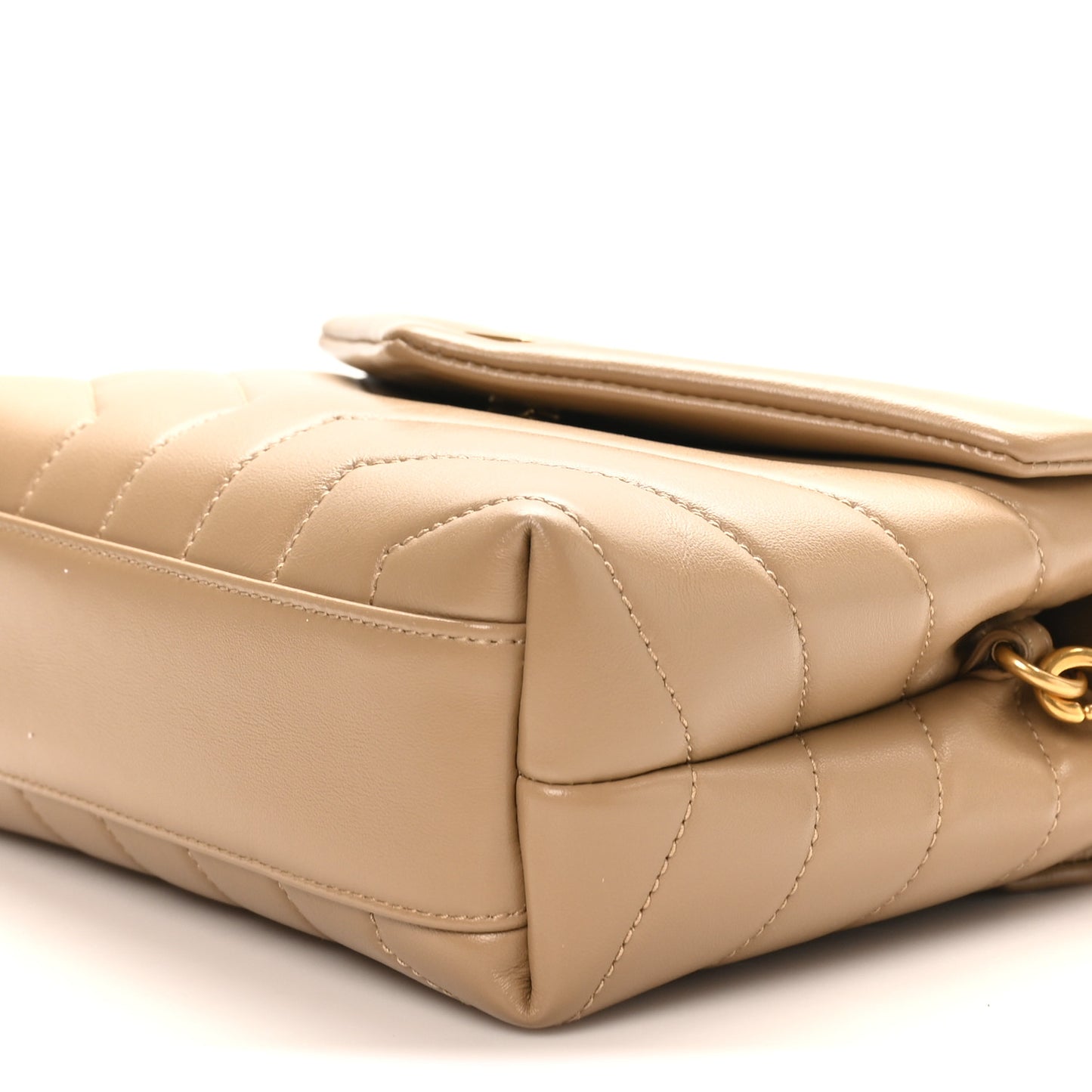 Calfskin Y Quilted Monogram Toy Loulou Crossbody Bag Dark Latte