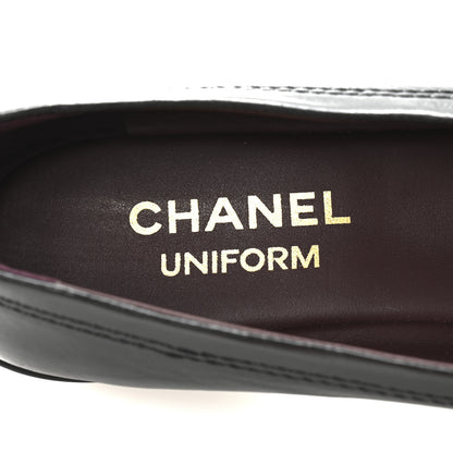 Chanel Lambskin Cap Toe CC Uniform Ballerina Flats 37.5 Black 8 of 9