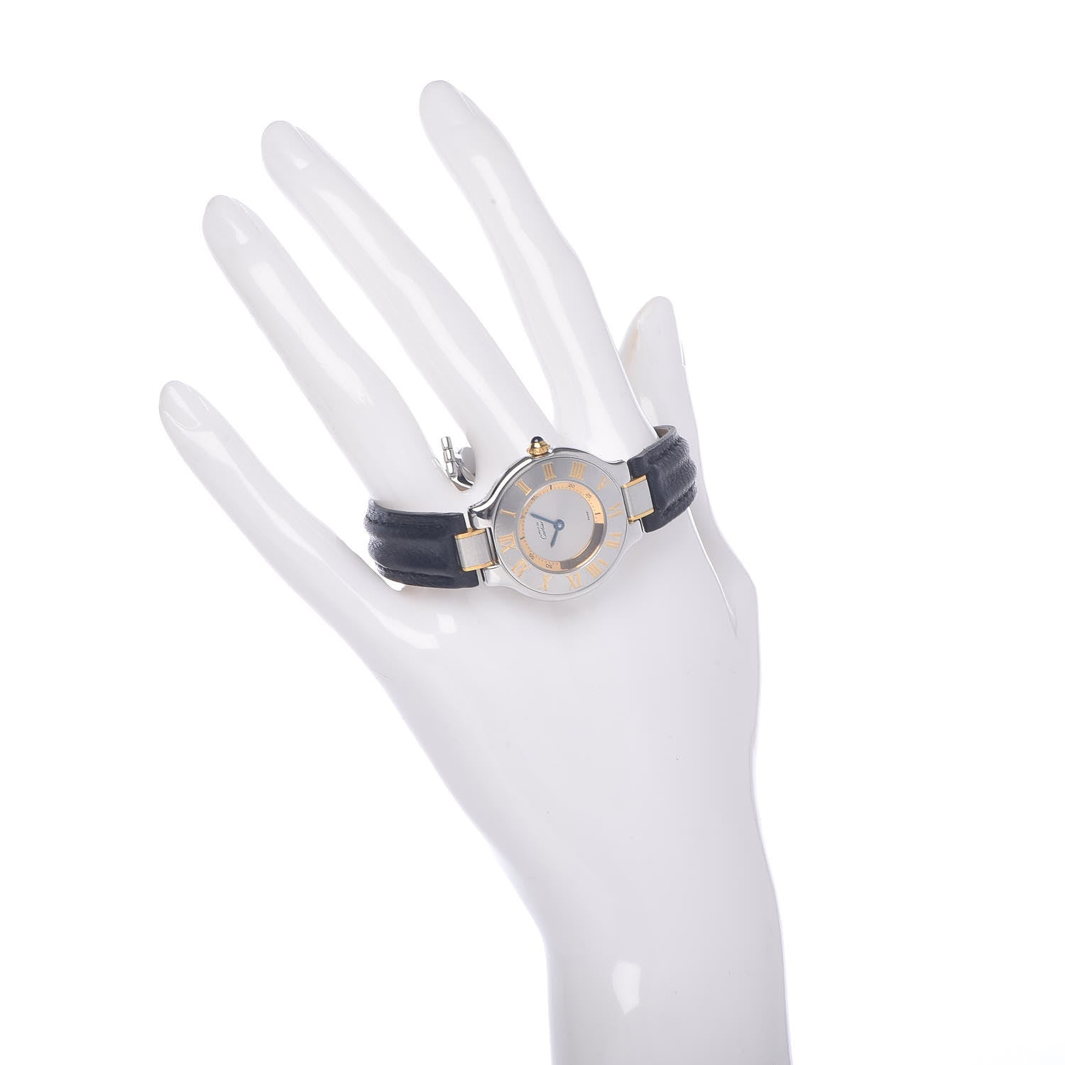 Cartier Stainless Steel 18K Yellow Gold Calfskin 28mm Must De 21 Quartz Watch 2 of 11