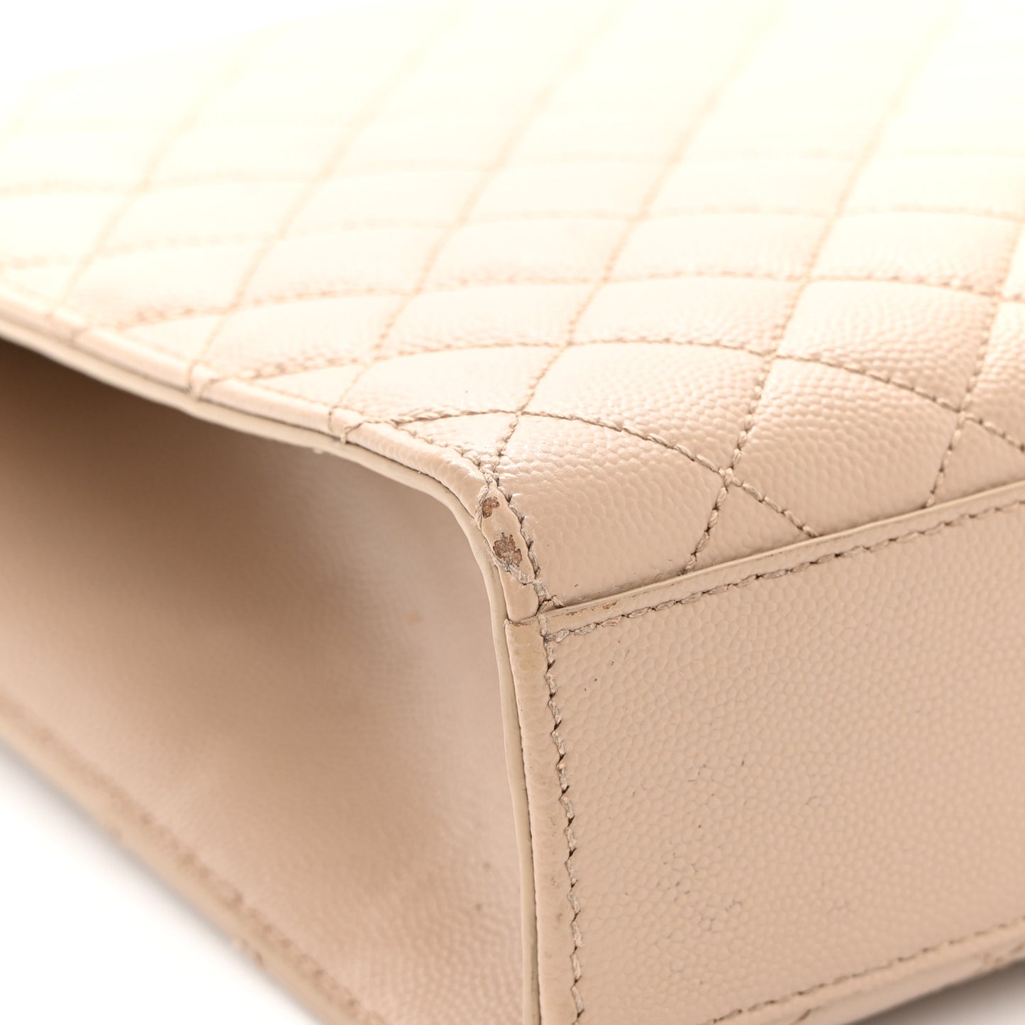 Grain De Poudre Mixed Matelasse Large Triquilt Monogram Satchel Dark Beige
