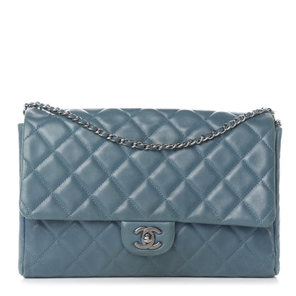 Chanel Lambskin Quilted Clutch With Chain Flap Turquoise 1 of 12