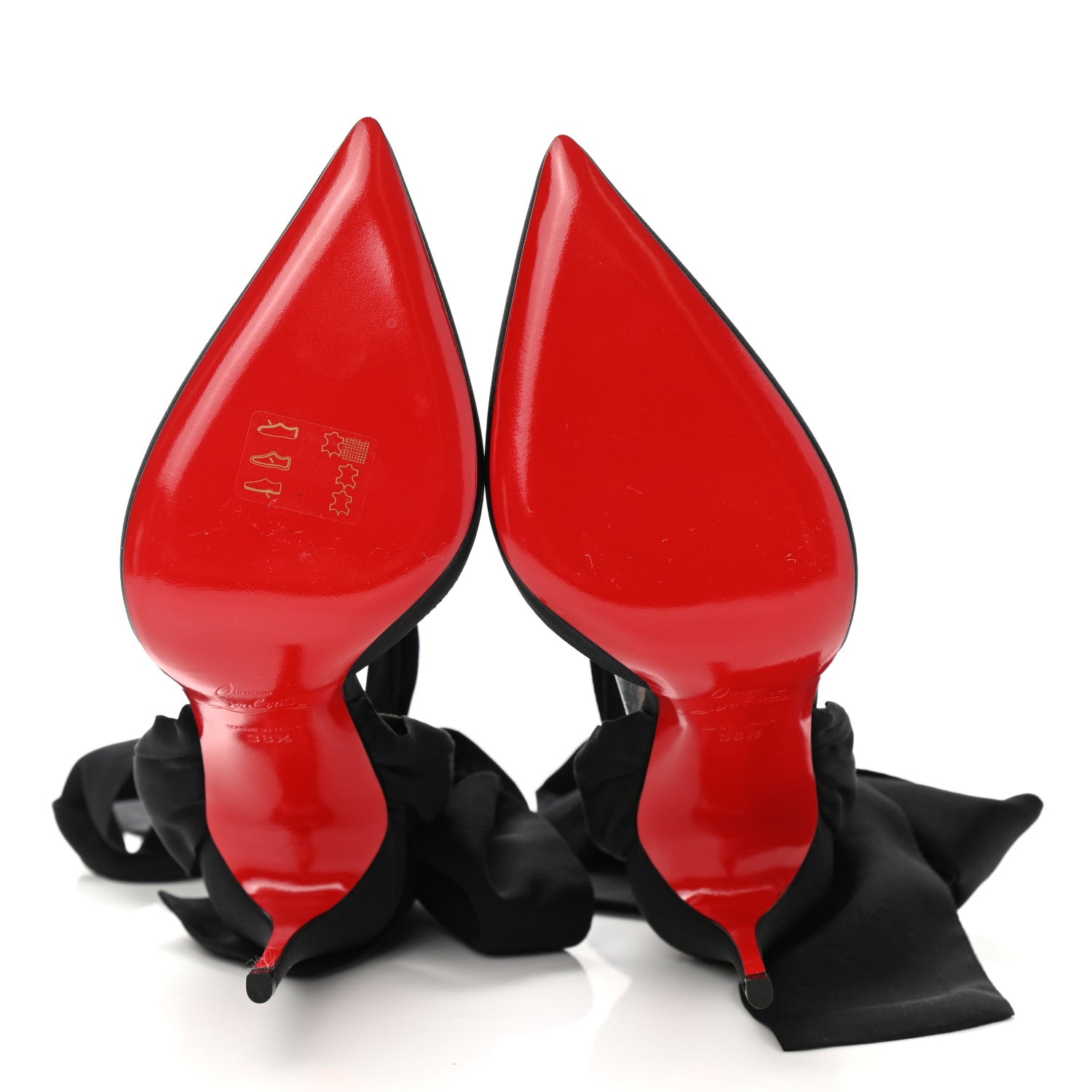Christian Louboutin Satin Douce Du Desert 100 Heels 38.5 Black 5 of 7