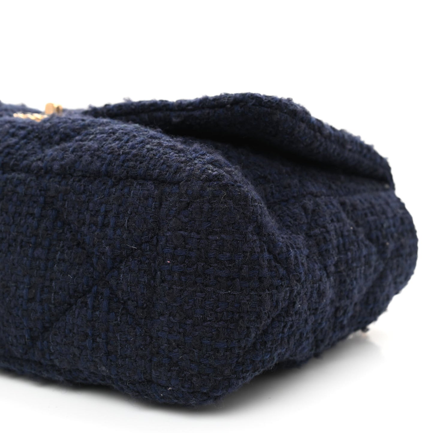Tweed Quilted Maxi Chanel 19 Flap Navy