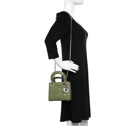 Christian Dior Patent Cannage Mini Lady Dior Dusty Jade 2 of 10