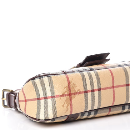 Burberry Haymarket Check Buckle Satchel Brown 9 of 11