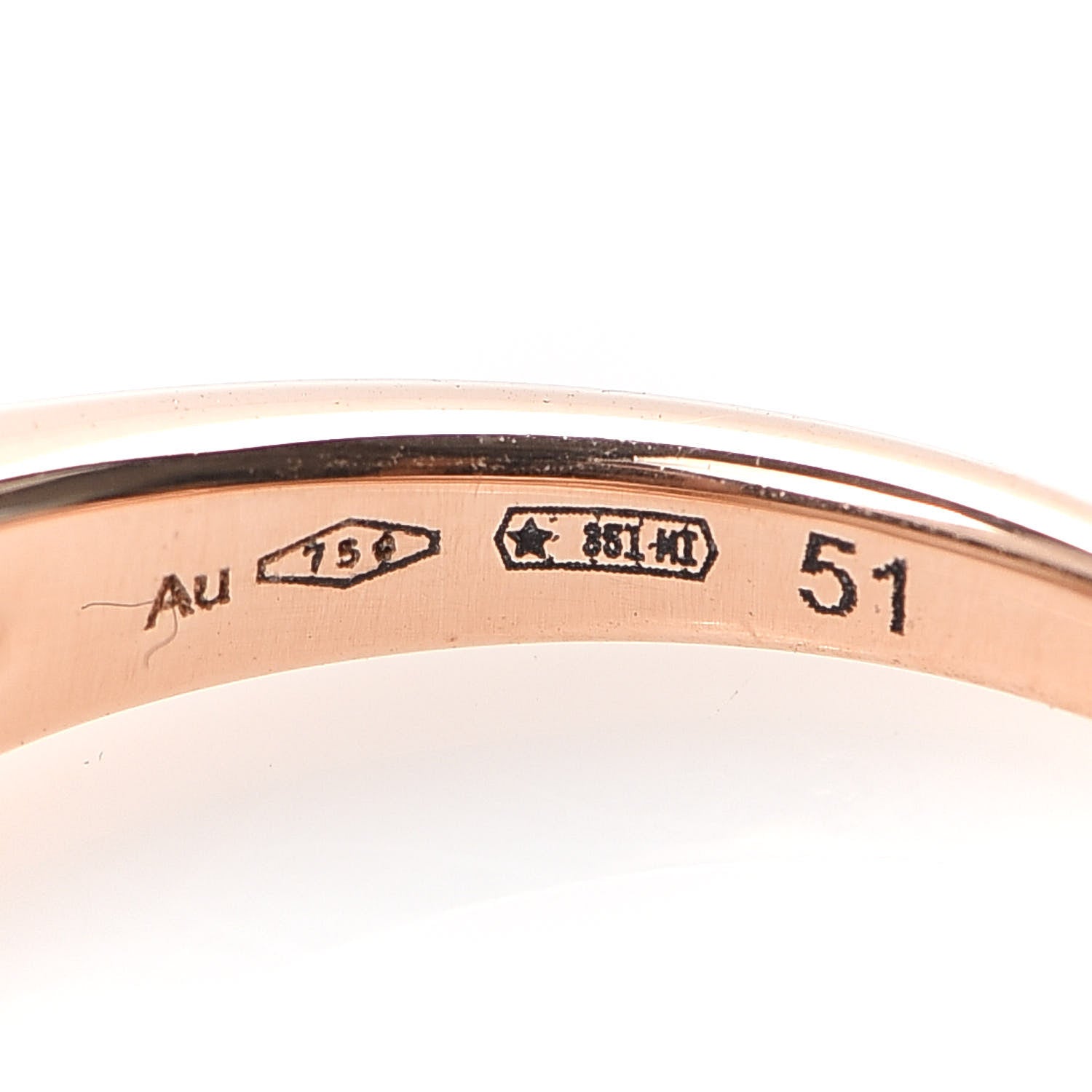 Bulgari 18K Rose Gold Mother of Pearl MVSA Ring 51 5.75 5 of 5