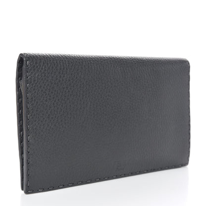 Fendi Cuoio Romano Selleria Mini Peekaboo Clutch Wallet Asfalto 4 of 11