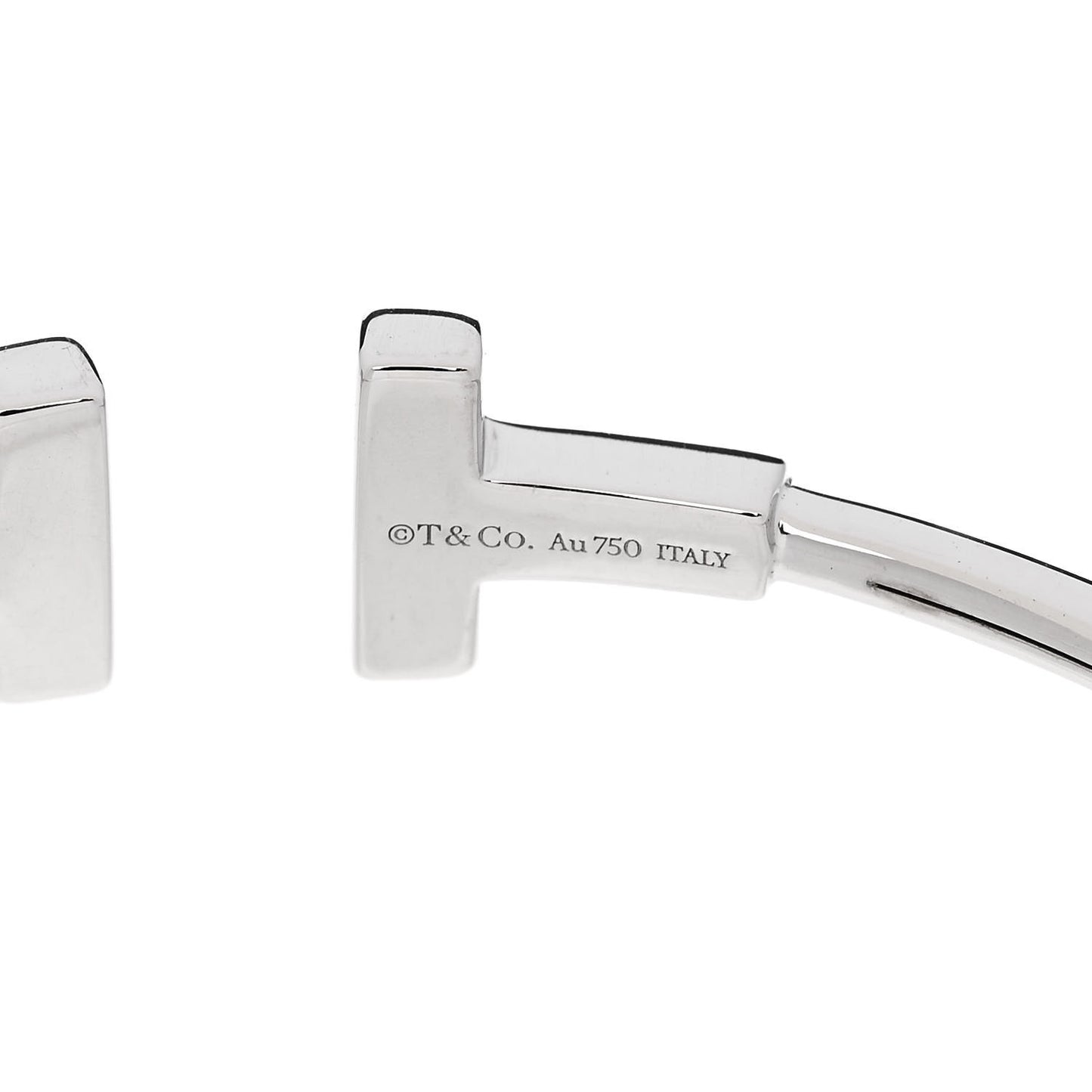 18K White Gold Narrow T Wire Bracelet