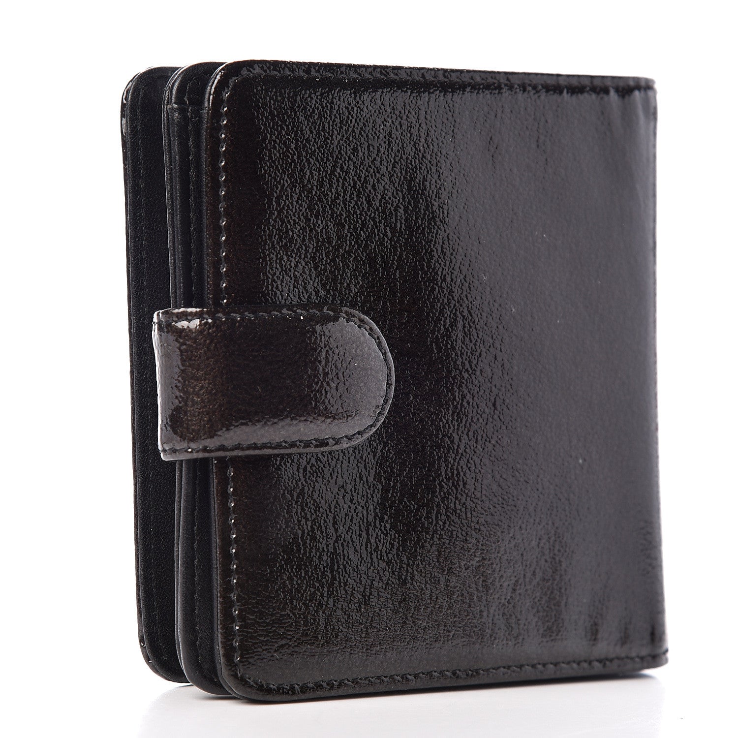 Chanel Patent Goatskin Compact French Wallet Brown 3 of 6