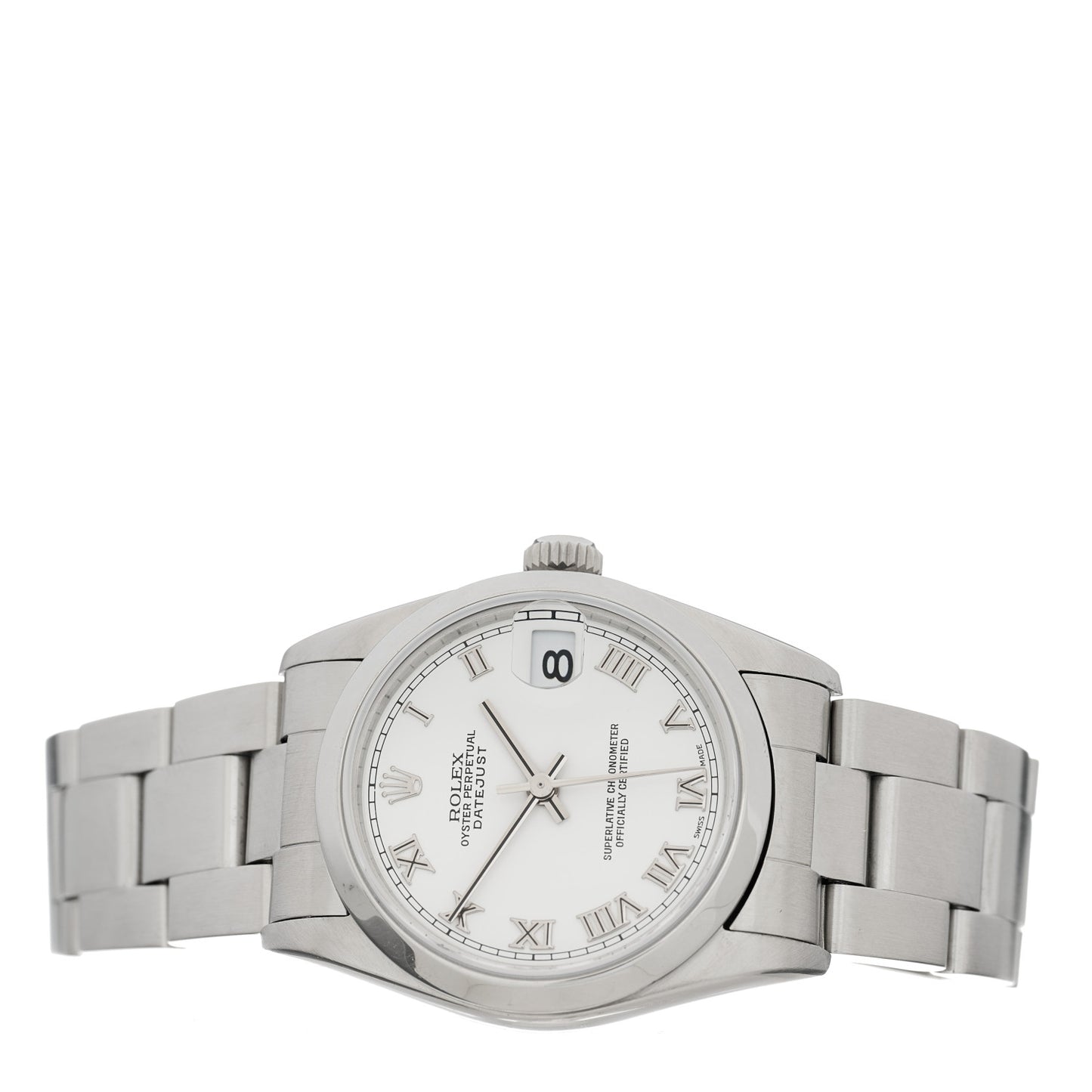 Stainless Steel 31mm Oyster Perpetual Datejust Watch White Roman 78240