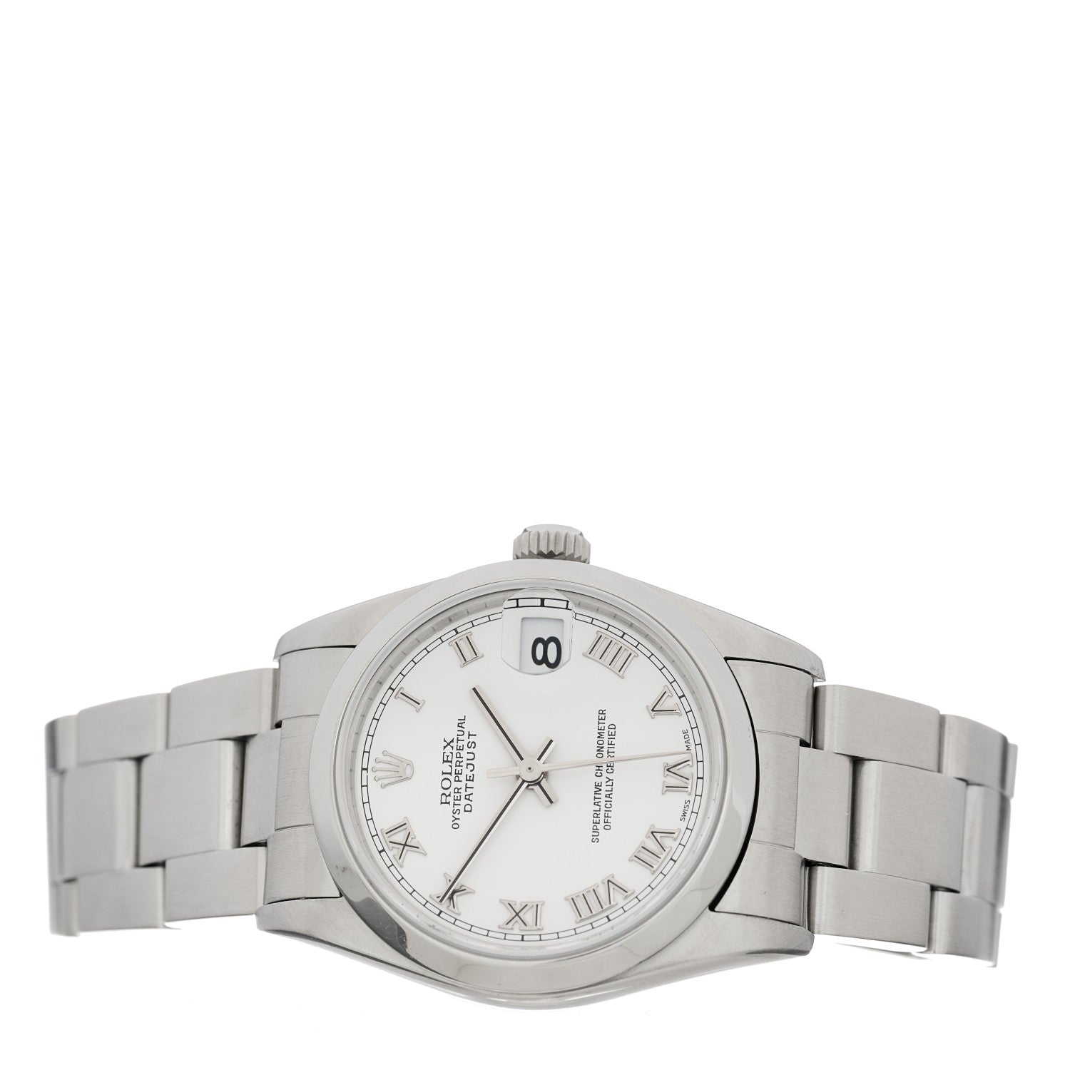 Rolex Stainless Steel 31mm Oyster Perpetual Datejust Watch White Roman 78240 2 of 4