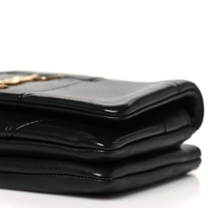 Saint Laurent Lambskin Patchwork Monogram Jamie Chain Wallet Black 9 of 9