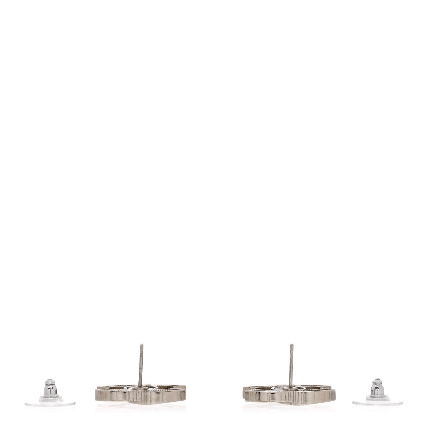 Crystal CC Chain Earrings Silver