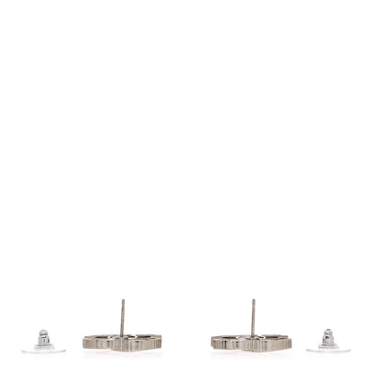 Chanel Crystal CC Chain Earrings Silver 3 of 5