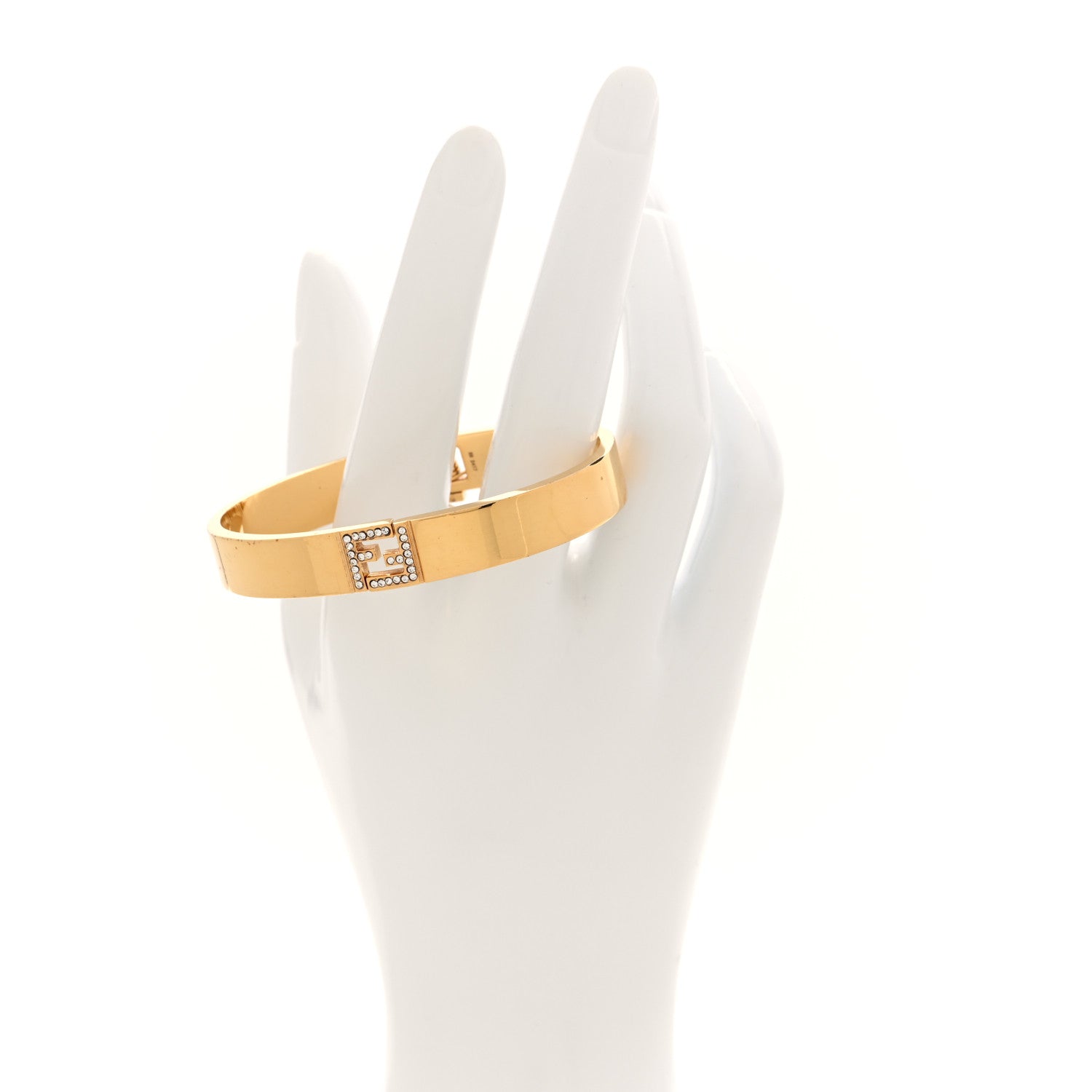 Fendi Brass Crystal FF Bracelet Gold 2 of 5