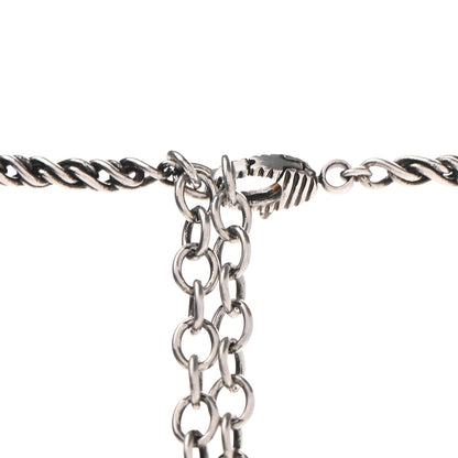 Gucci Metal Crystal Guccy Necklace Aged Silver 4 of 7