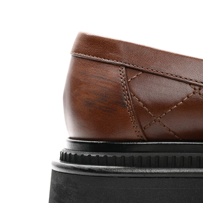 Chanel Calfskin Quilted CC Mocassin Loafers 37 Brown 10 of 11