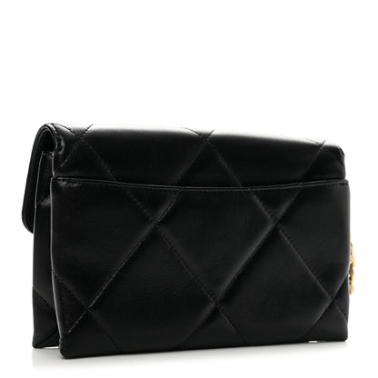 Chanel Lambskin Quilted Chanel 19 Flap Clutch Black 3 of 11