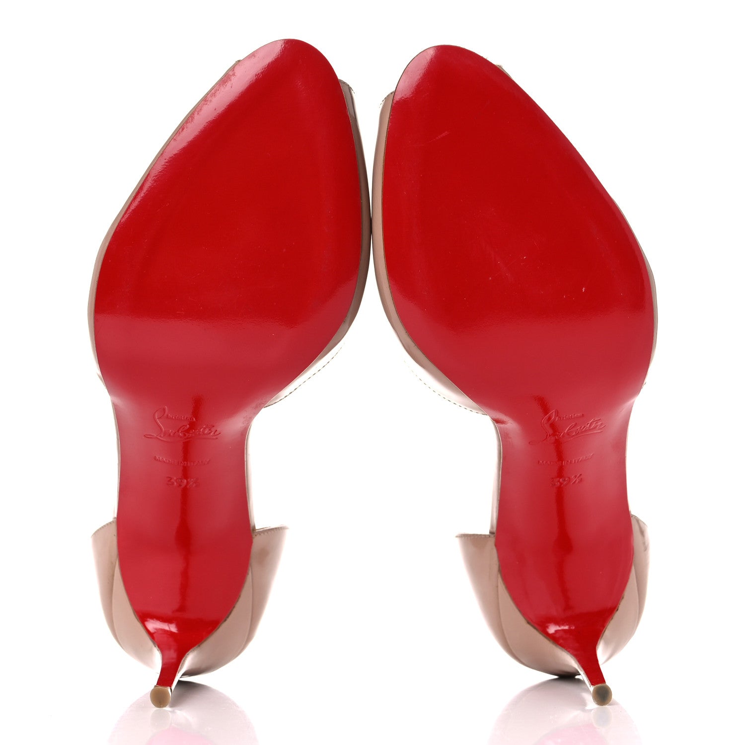 Christian Louboutin Patent D'Orsay Delico 100 Pumps 39.5 Nude 6 of 15