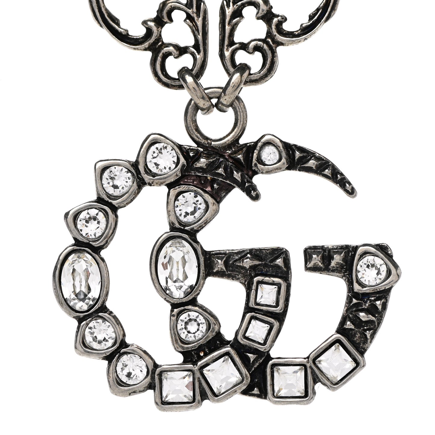 Crystal Marmont Necklace Aged Silver