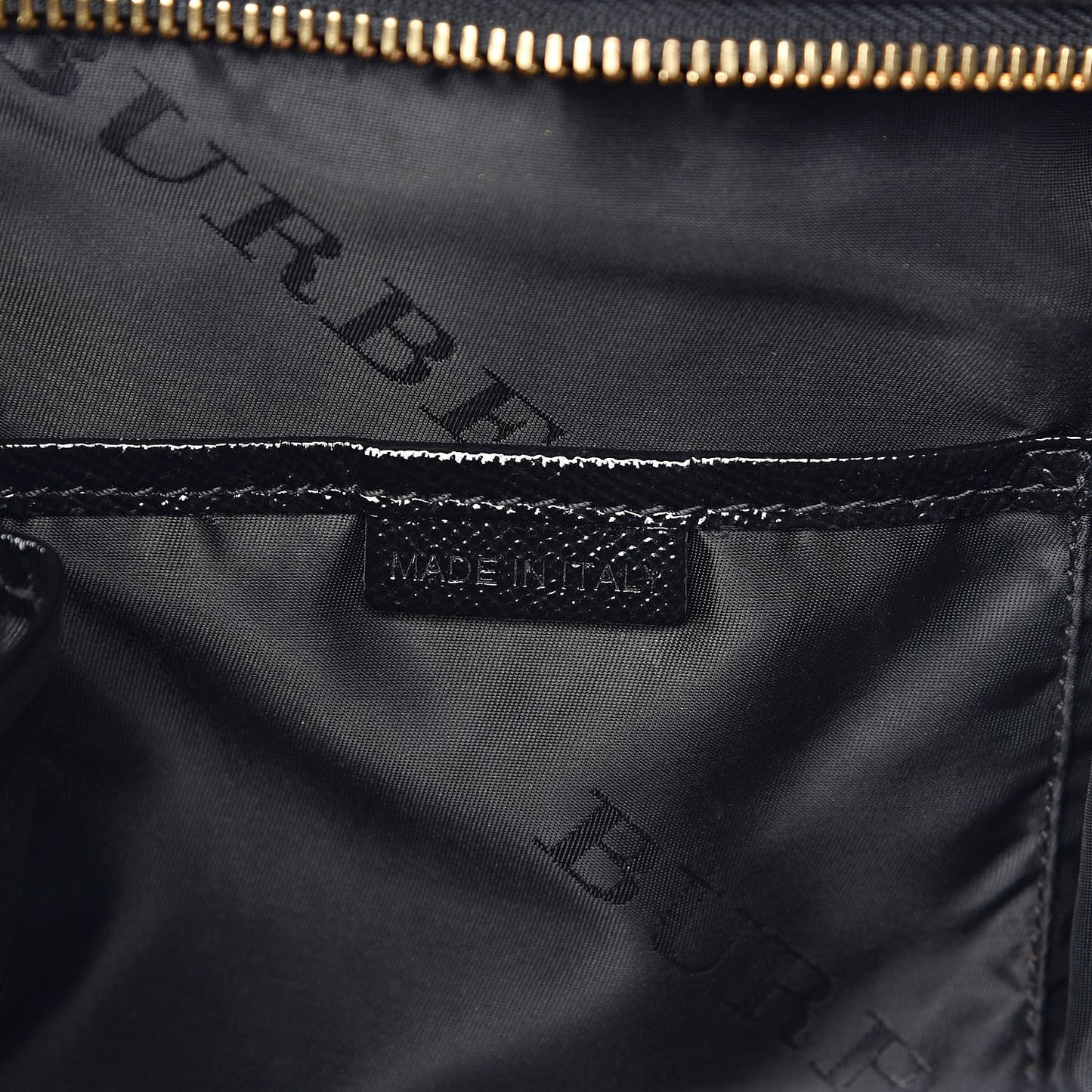 Patent Suede Zip Detail Tote Black