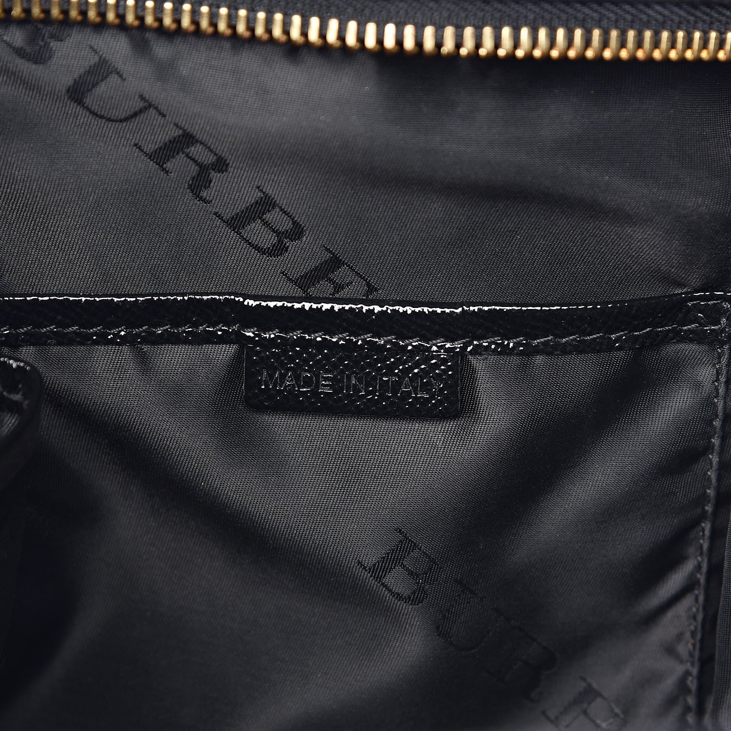 Burberry Patent Suede Zip Detail Tote Black 8 of 13
