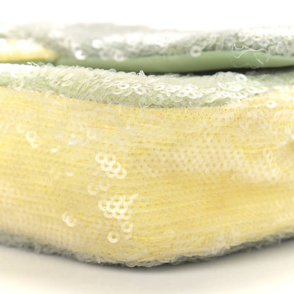 Chanel Sequin Mini Waterfall Flap Green Light Green Yellow 9 of 16