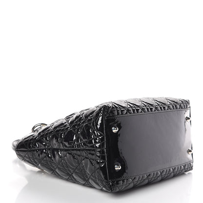 Christian Dior Patent Cannage Dior Tote Black 4 of 9