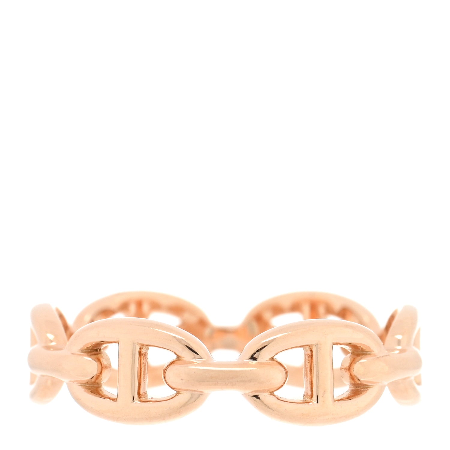 Hermes 18K Rose Gold PM Chaine d'Ancre Enchainee Ring 57 8 3 of 6