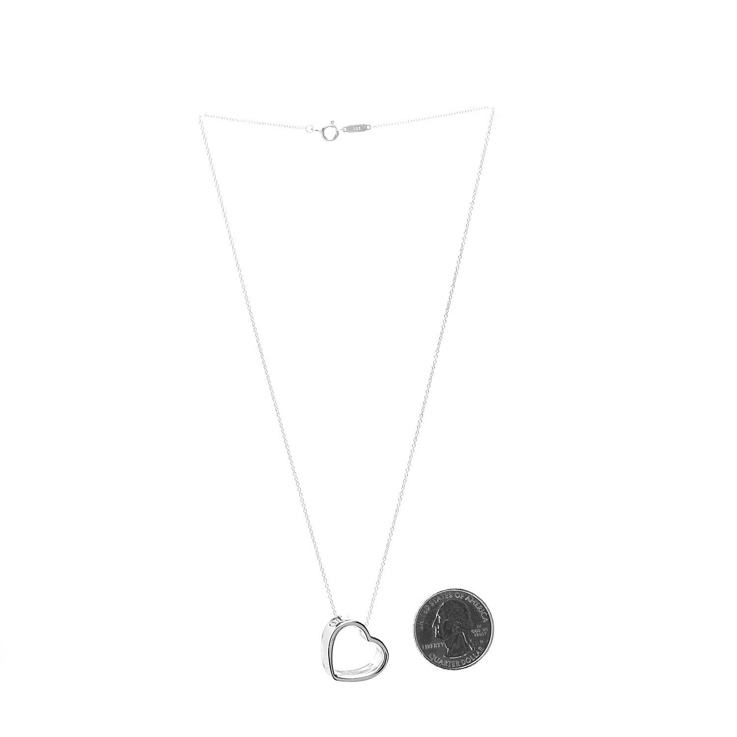 Tiffany Sterling Silver Slanted Heart Pendant Necklace 3 of 6