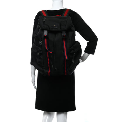 Gucci Techno Canvas Web Double Buckle Backpack Black 2 of 11