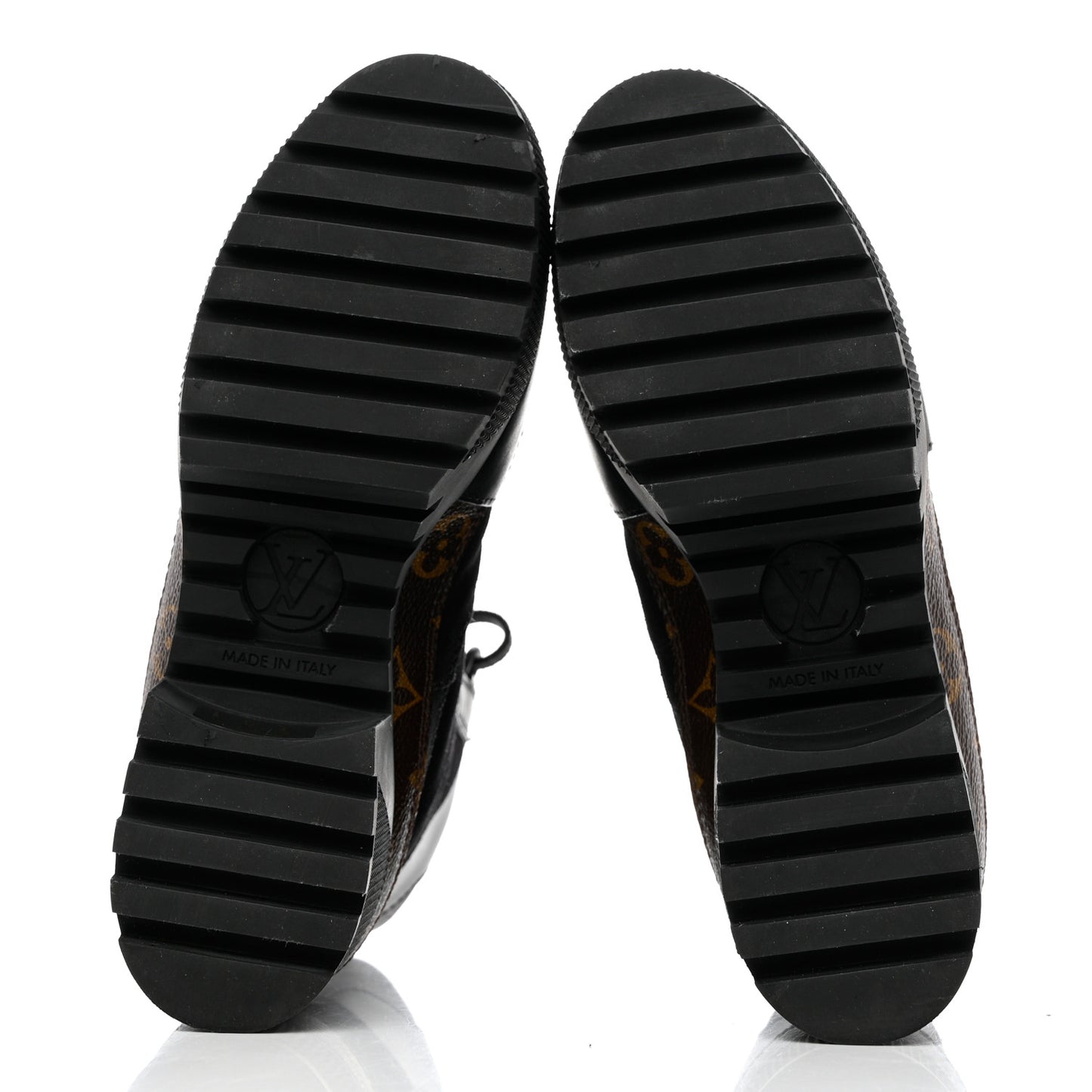 Suede Calfskin Monogram Laureate Platform Desert Boots 35.5 Black