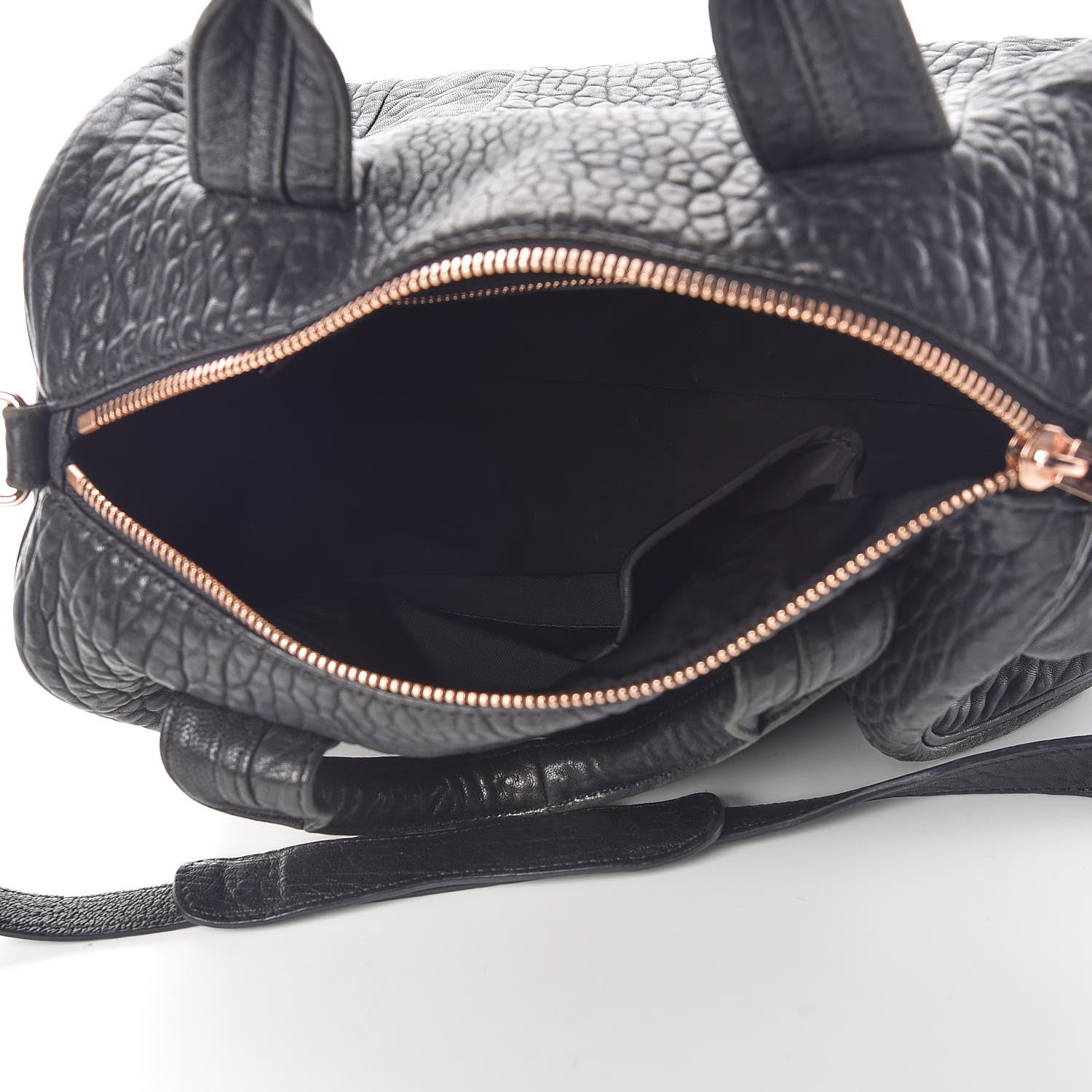 Alexander Wang Pebbled Lambskin Rocco Black Rose Gold Hardware 5 of 17