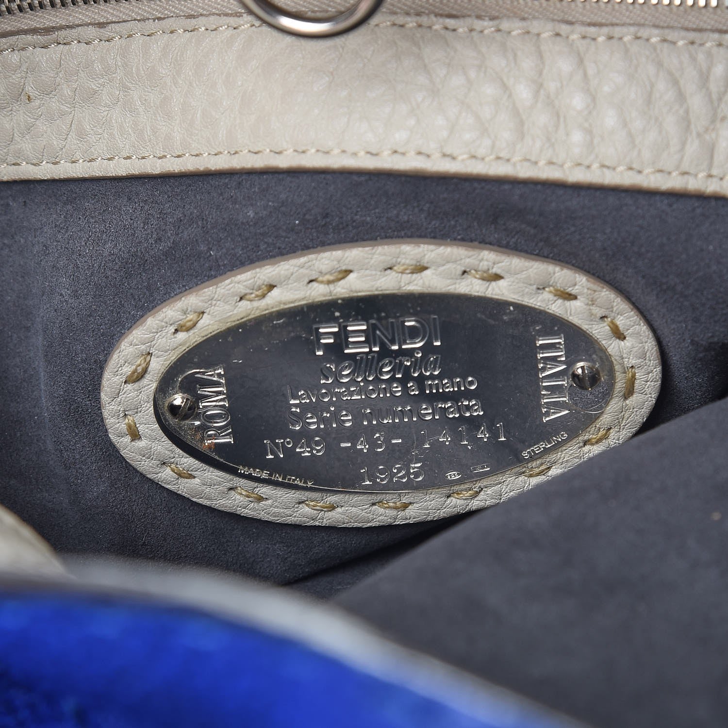 Fendi Cuoio Romano Selleria Tri-color Large Anna Bucket Bag Blue Neon 7 of 12