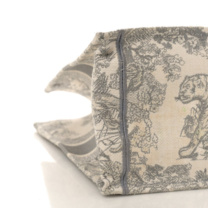 Christian Dior Canvas Embroidered Medium Dioriviera Toile De Jouy Book Tote Gray 8 of 14