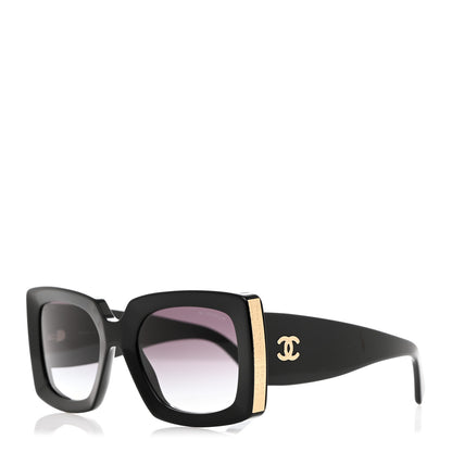 Chanel Acetate Rectangle Sunglasses 5435 Black 1 of 8