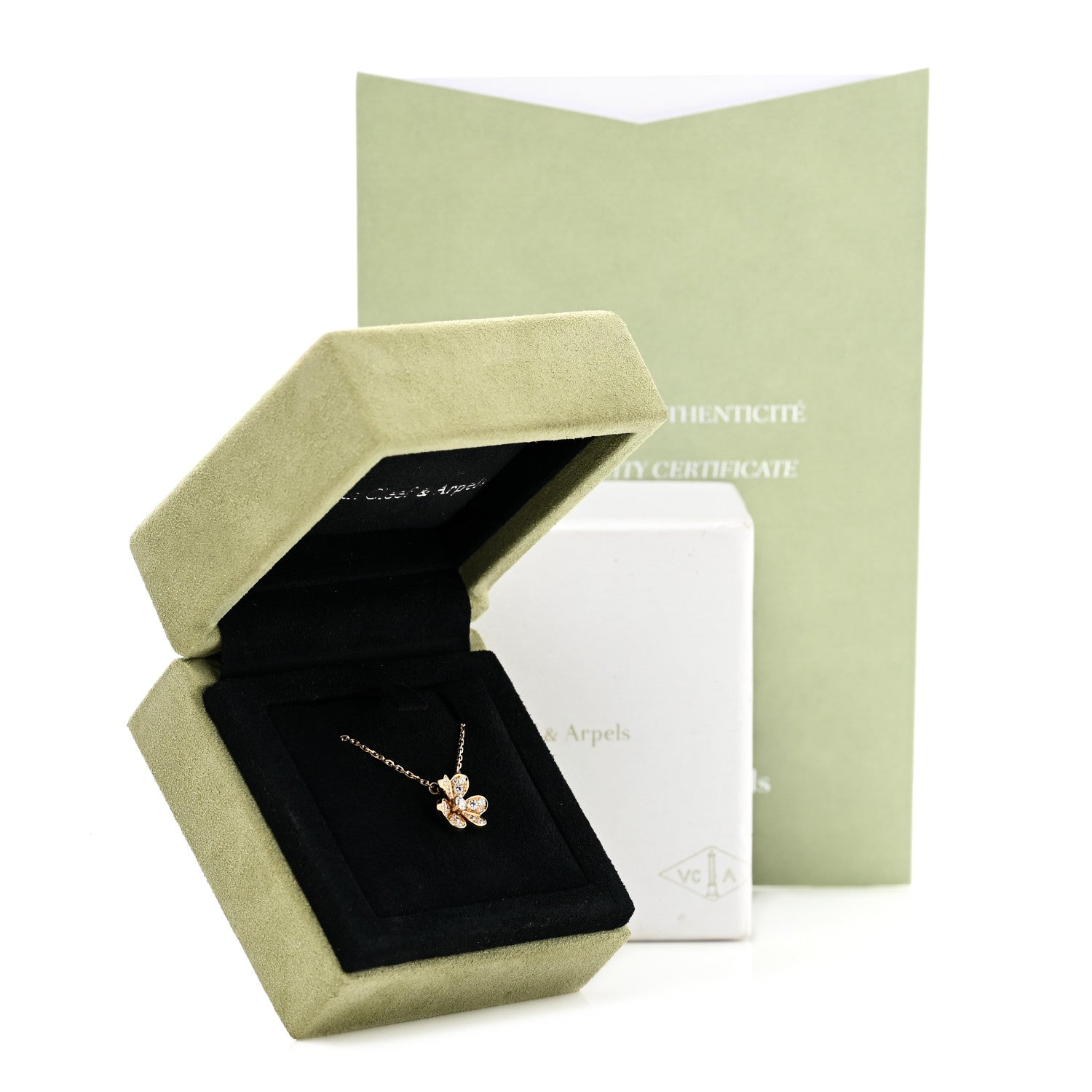Van Cleef & Arpels 18K Yellow Gold Diamond Mini Frivole Pendant Pave Necklace 6 of 6