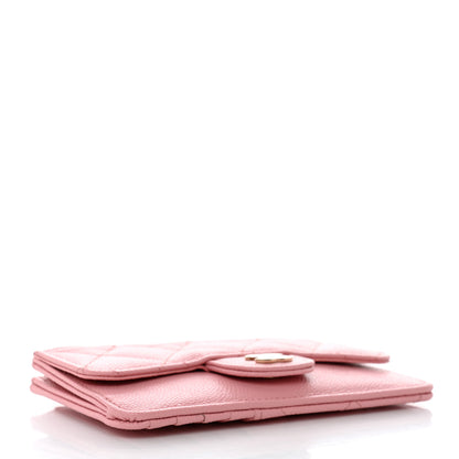Chanel Caviar Quilted Flap Zip Card Holder Pink 4 of 8