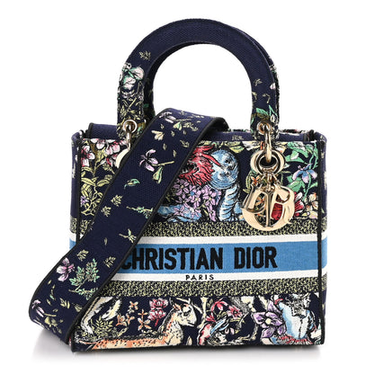 Christian Dior Canvas D-Constellation Embroidered Medium Lady D-Lite Bleu Multicolor 1 of 11