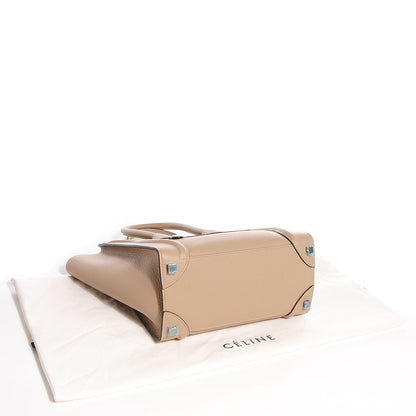 Celine Drummed Calfskin Micro Luggage Dune 4 of 8