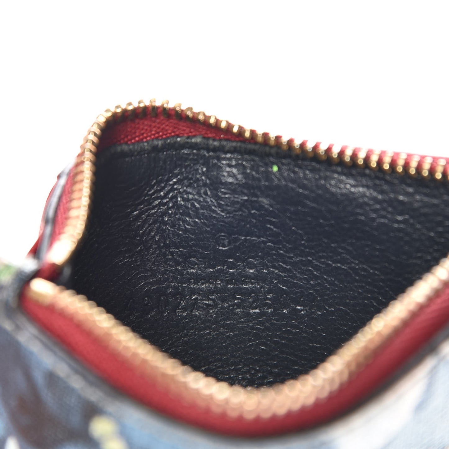 GG Supreme Monogram Blooms Coin Case Card Holder Beige Blue Navy Hibiscus Red