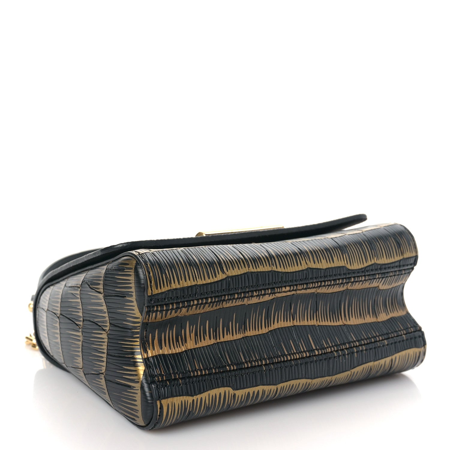 Louis Vuitton Epi Printed Twist Shoulder Bag PM Black Gold 4 of 10