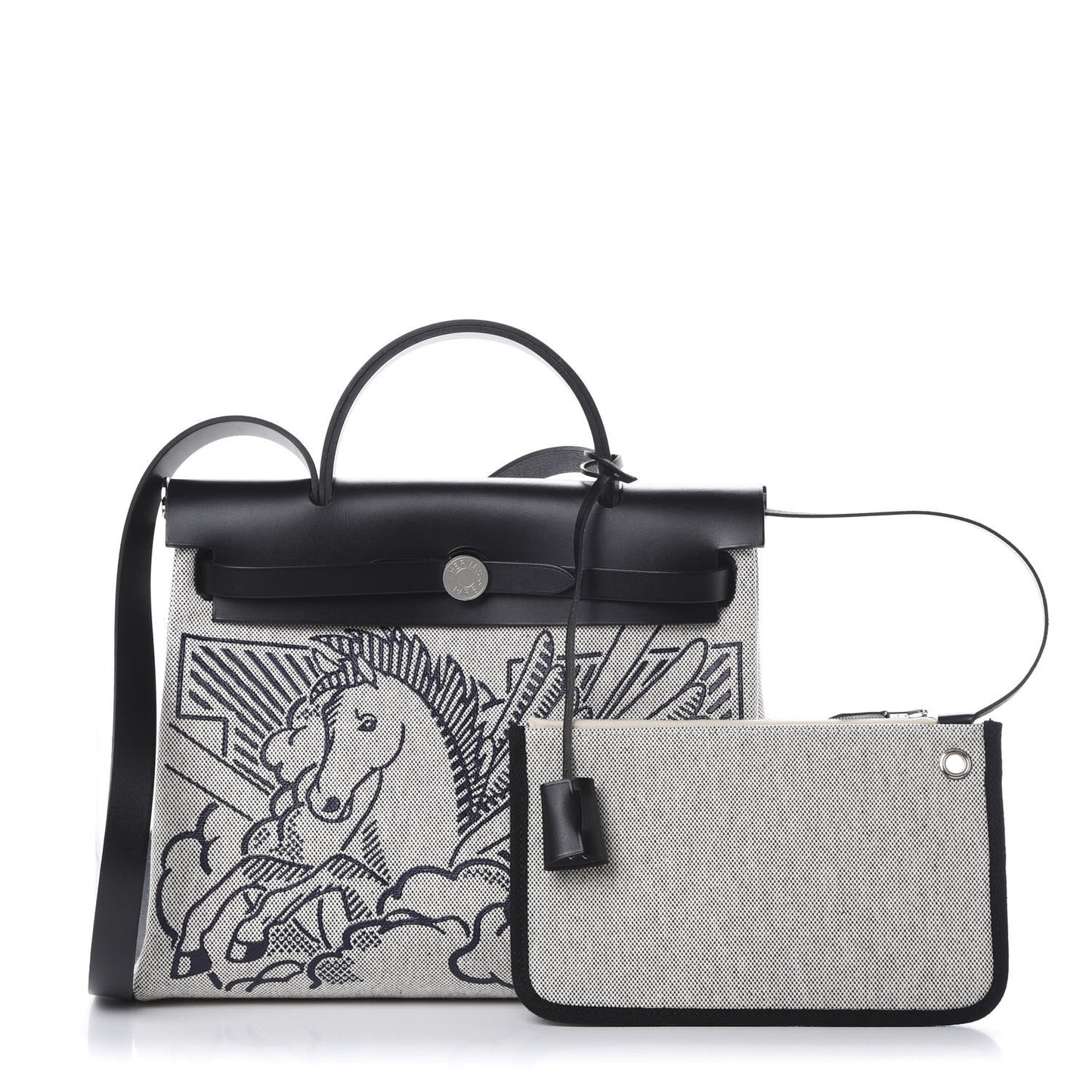 Vache Hunter Toile H Pegase Pop Herbag Zip Retourne 31 PM Bleu Indigo Ecru Black