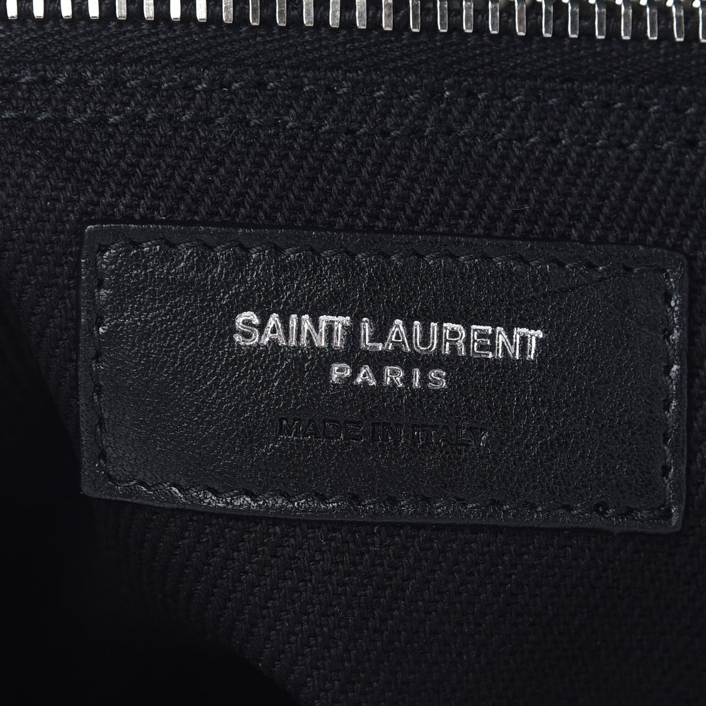 Linen Calfskin Rive Gauche North South Tote Black
