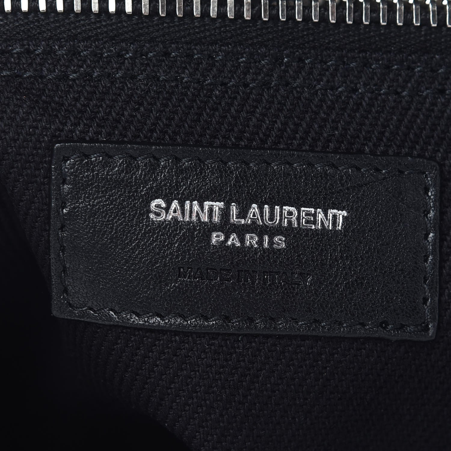 Saint Laurent Linen Calfskin Rive Gauche North South Tote Black 6 of 10