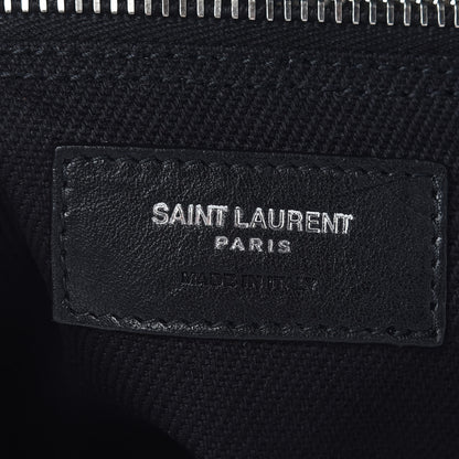 Saint Laurent Linen Calfskin Rive Gauche North South Tote Black 6 of 10