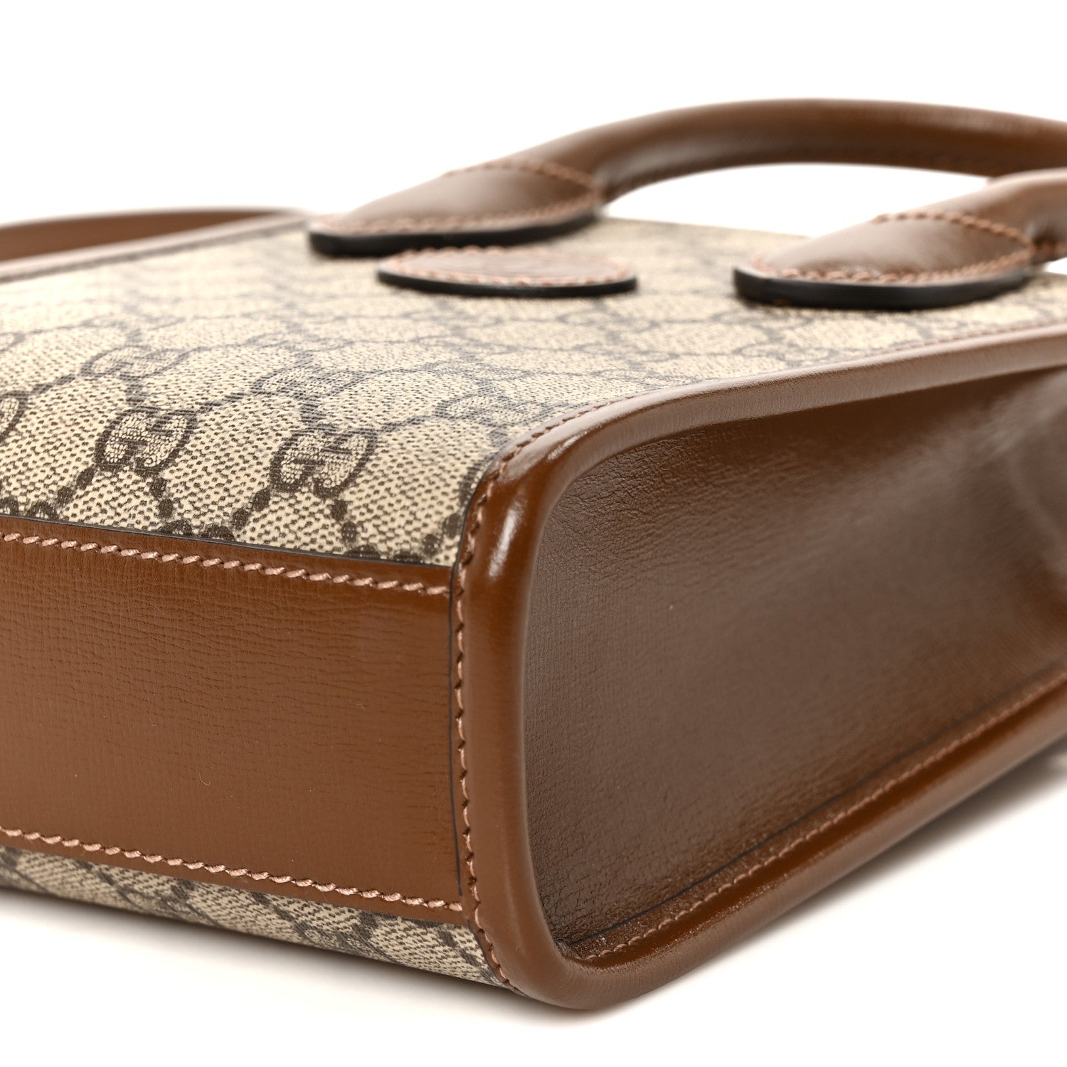 Gucci GG Supreme Monogram Azalea Calfskin Mini Retro Interlocking G Tote Bag Beige Ebony Brown Sugar 11 of 11