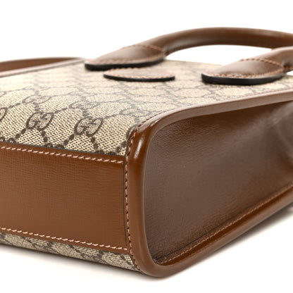 Gucci GG Supreme Monogram Azalea Calfskin Mini Retro Interlocking G Tote Bag Beige Ebony Brown Sugar 11 of 11