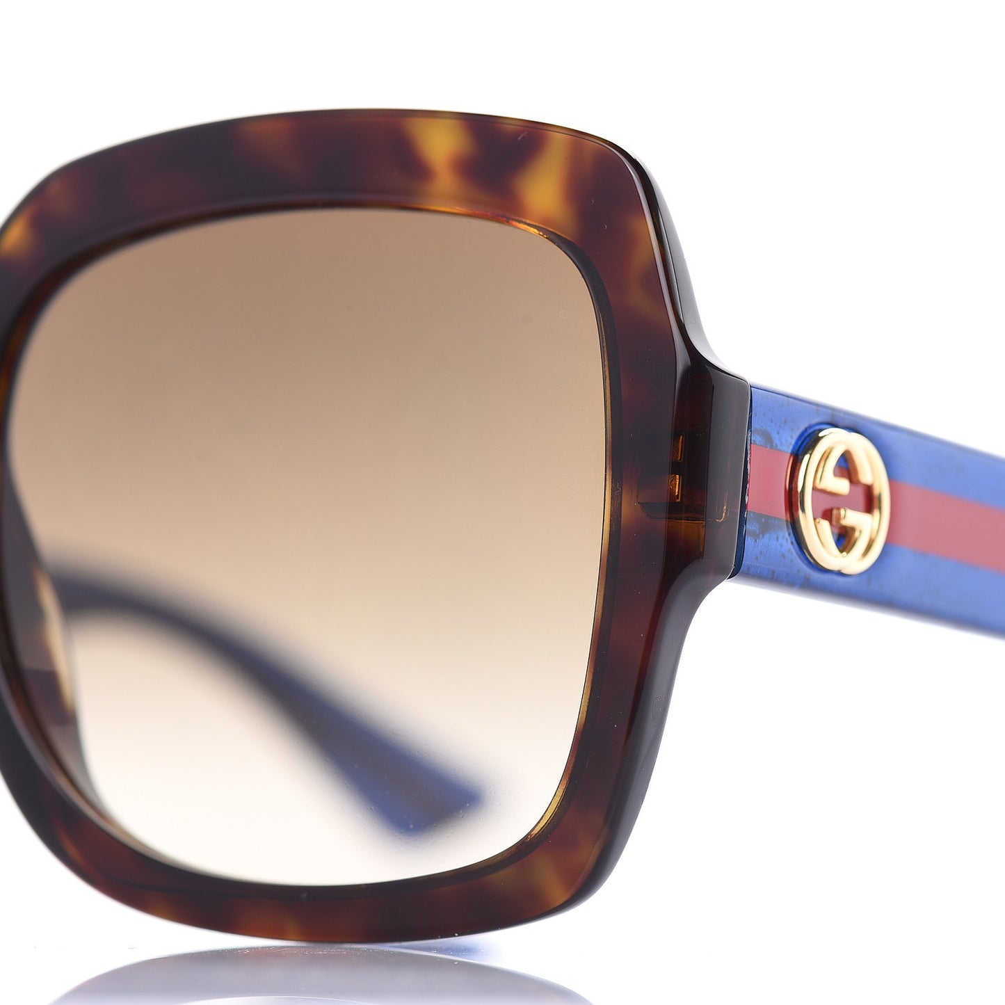 Oversize Square Web GG 0036S Sunglasses Tortoise